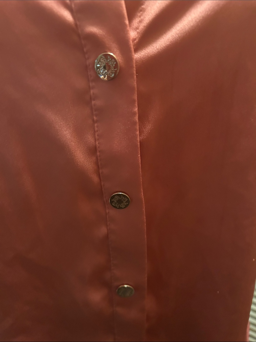 White House Black Market Rose Clay Button-Front Blouse - Picture 3 of 6